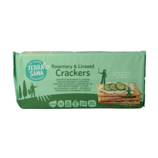 TerraSana Rosemary & flaxseed crackers organic 250 Gram