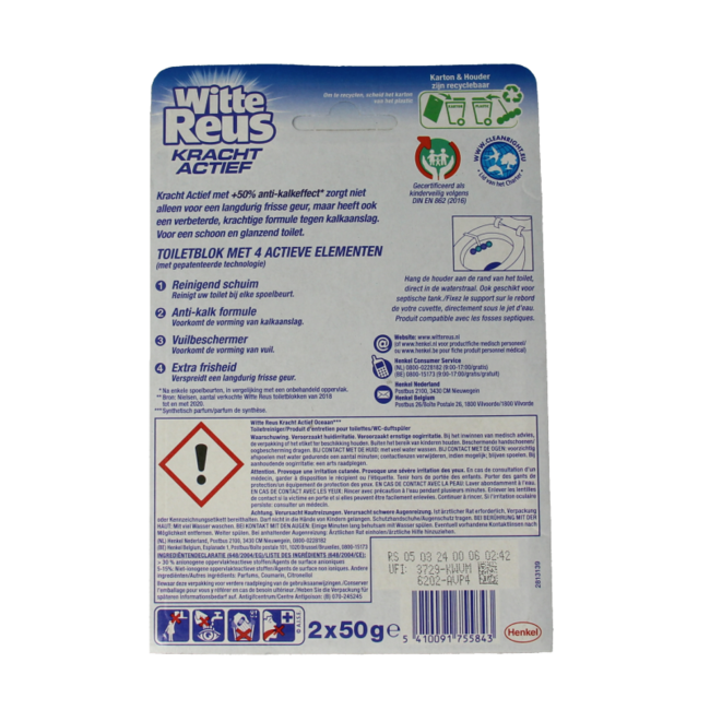 Bloque para WC Witte Reus Fuerza Activa Ocean Boost 100 gramos