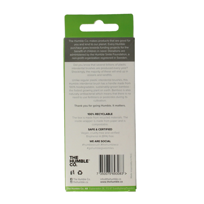 The Humble Co Brossettes interdentaires 0,80 mm vert 6 pièces