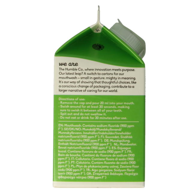 The Humble Co Mouthwash fresh mint 500 Millilitres