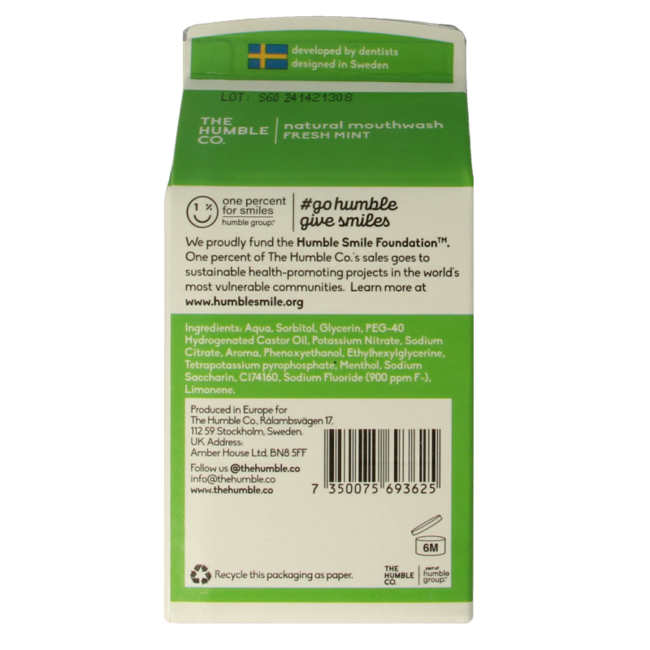 The Humble Co Enjuague bucal menta fresca 500 ml