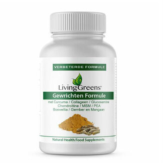 Livinggreens Livinggreens Gewrichten formule curcuma & collageen complex 60 Tabletten