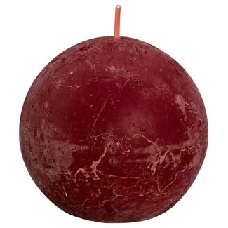 Bolsius Bolsius Rustic ball candle shine 76 velvet red 1 Piece