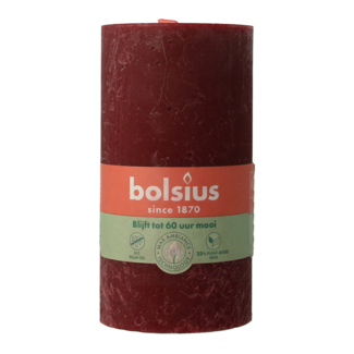 Bolsius Bolsius Rustik-Kerze Shine 130/68 Velvet Red 1 Stück