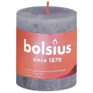 Bolsius Rustikale Stumpenkerze Shine 80/68 Frosted Lavender 1 Stück