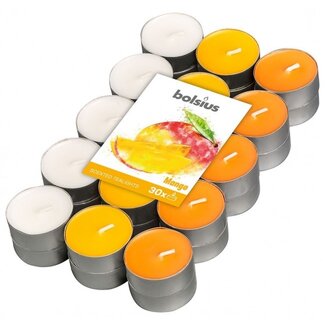 Bolsius Bolsius Duftteelicht Multi Colour Brick 30 Mango 18 Stück