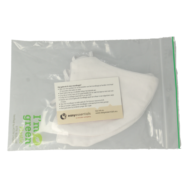 Easyessentials Masque de protection en coton 2 couches blanc 2 pièces