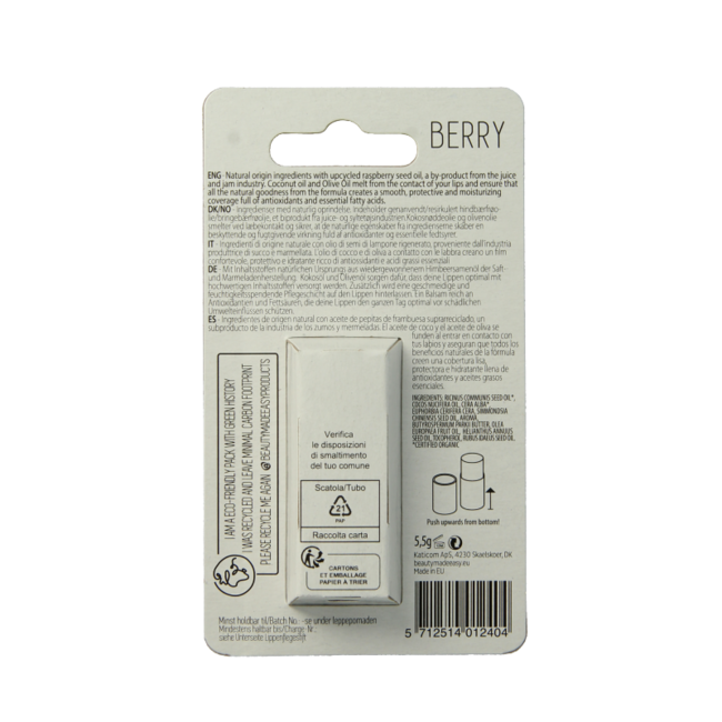 Beauty Made Easy Papertube lipbalm berry 5.5 Gram