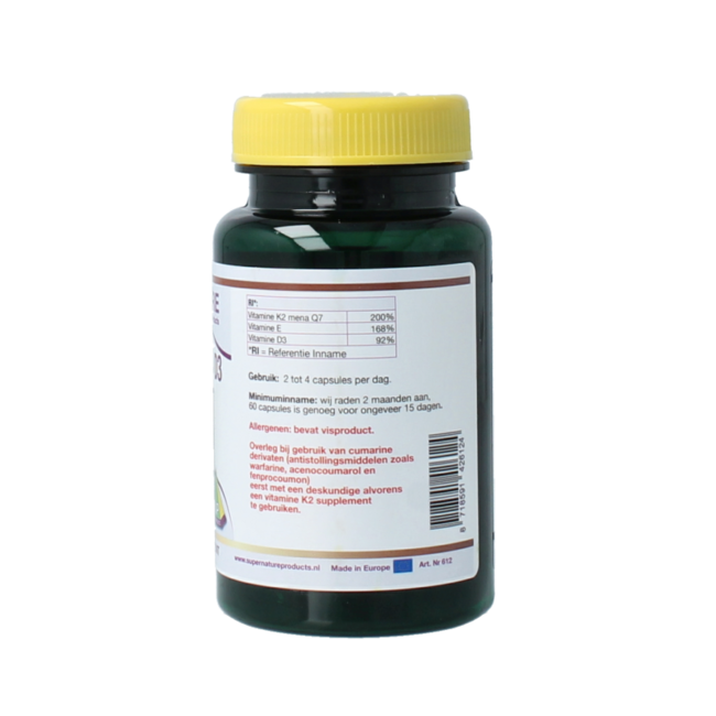 Vitamine K2 D3 zalmolie 60 Capsules