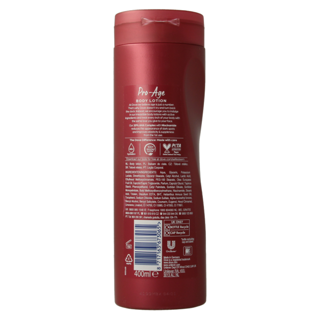 Loción corporal Dove Pro Age 400 ml