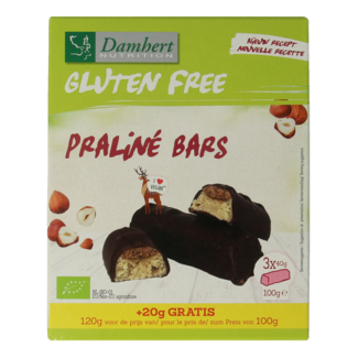 Damhert Barritas de praliné Damhert sin gluten bio 100 g