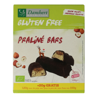 Damhert Damhert Barritas de praliné sin gluten bio 100 gramos