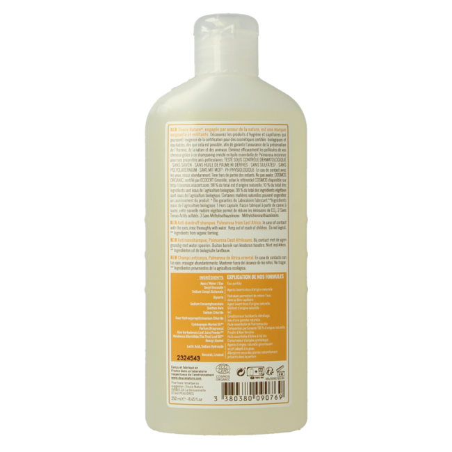 Douce Nature Anti-dandruff shampoo organic palmarosa 250 Millilitres