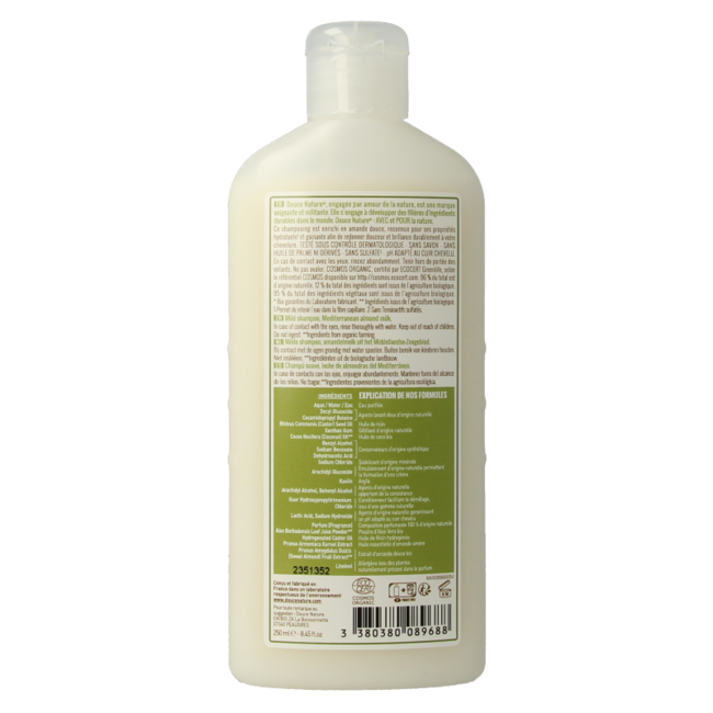 Douce Nature organic almond milk shampoo for normal/dry hair 250ml