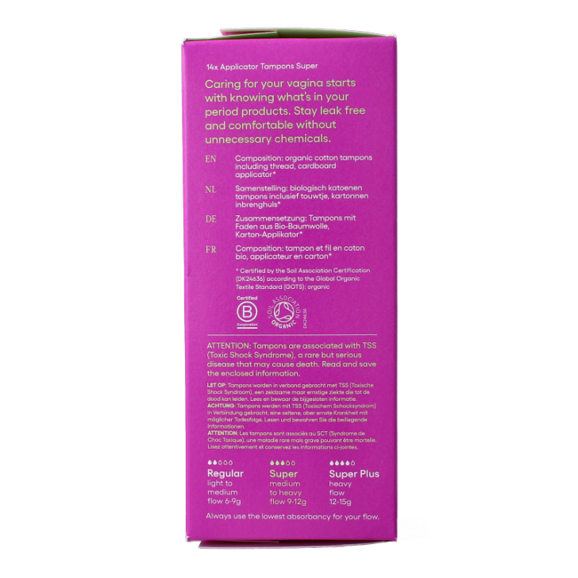 Tampons super with applicator 14 Pieces