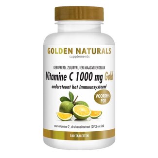 Golden Naturals Golden Naturals Vitamine C 1000 mg Gold Vegan 180 comprimés