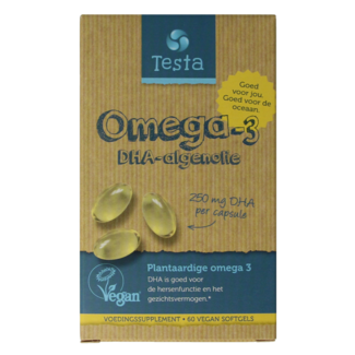 Testa Omega 3 aceite de algas 250 mg DHA vegano 60 cápsulas vegetales