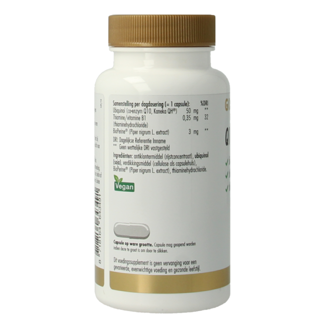 Golden Naturals Q10 Ubiquinol 50mg 60 Cápsulas vegetarianas