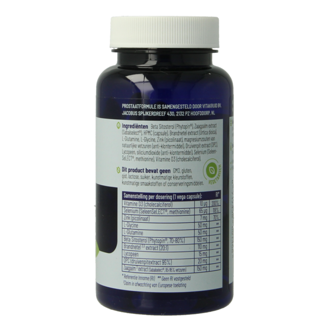 Prostate Formula with Saw Palmetto, Nettle & Zinc 60 Vegetarian capsules