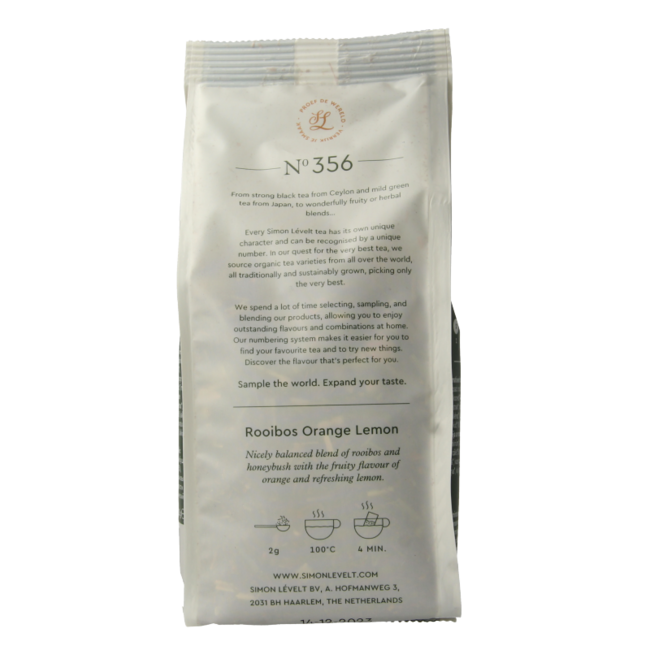 Simon Levelt Rooibos arancia limone bio 110 Grammi