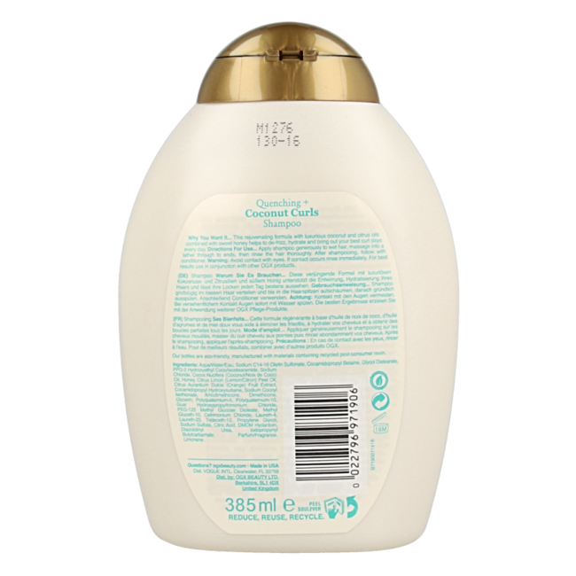 Shampoo idratante per ricci al cocco 385 Millilitri