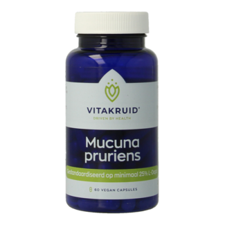 Vitakruid Mucuna pruriens 400mg minimum 25% L-Dopa 60 Vegetarian capsules