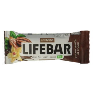 Lifefood Lifefood Lifebar inchoco chocolate vanilla raw organic 40 Gram