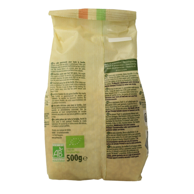 Macarrones familiares bio Primeal 500 g