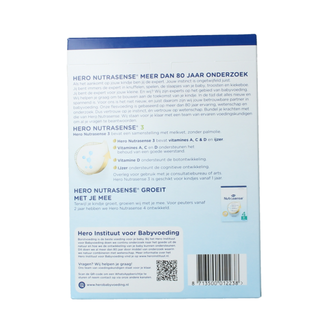 Nutrasense leche para niños pequeños 3 (1+ año) 700 gramos