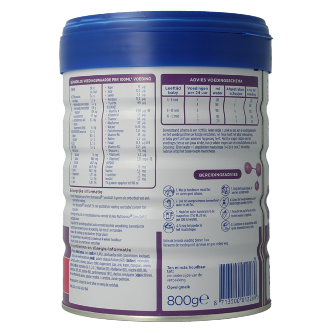 Nutrasense SensiSoft leche de continuación 2 (6-12 meses) 800 gramos