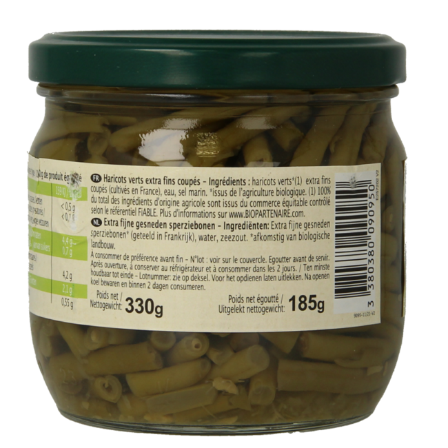 Primeal Haricots verts green beans extra fine organic 330 Gram