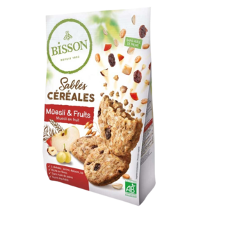 Bisson Galletas de mantequilla muesli y fruta bio 200 Gramos
