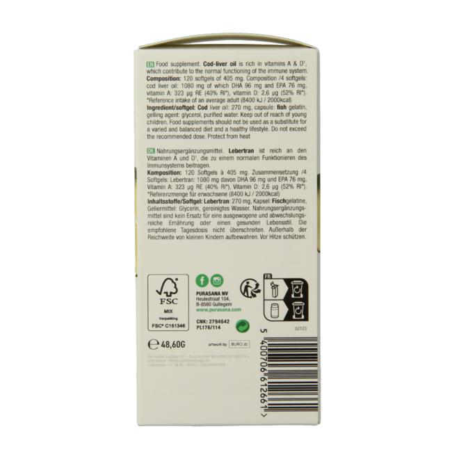 Olio di Fegato di Merluzzo Purasana 120 Softgel