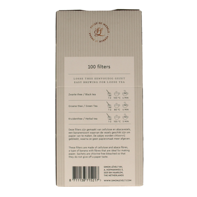 Filtr do herbaty papierowy na 1 filiżankę, 100 sztuk