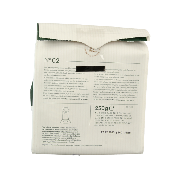 Dosettes de café forte superior blend bio 36 pièces