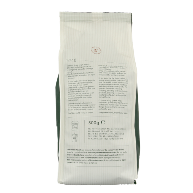 Simon Levelt Cafe N40 Espresso extra dunkle Röstung Bio 500 Gramm