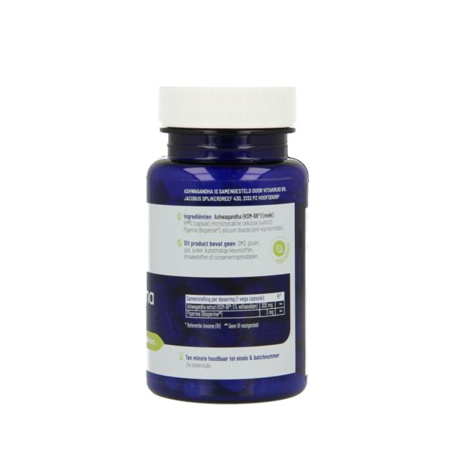 Ashwagandha 5 % withanolides KSM-66 & Bioperine 60 gélules végétales