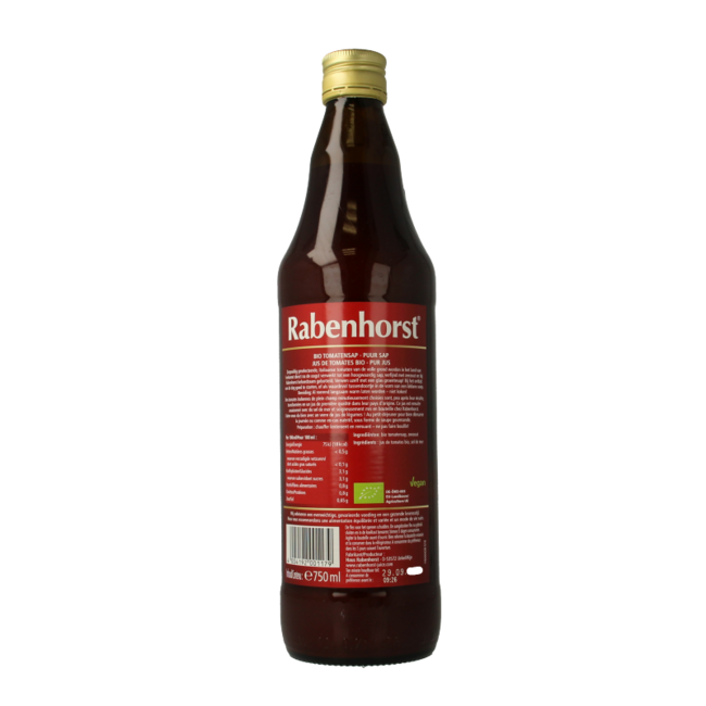 Rabenhorst Organic Tomato Juice 750 Millilitres