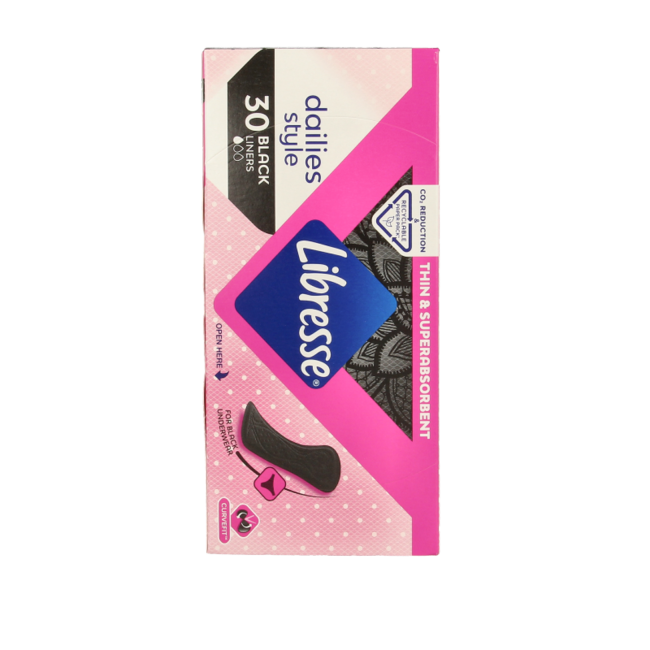 Libresse Inlegkruisjes normaal black 30 Stuks