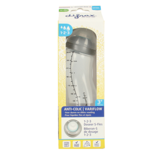 Difrax Biberon a S naturale dosatore 1 2 3 da 250 ml, 1 Pezzo