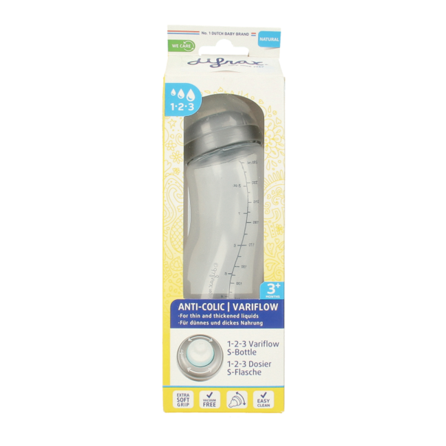 Biberón S natural 1 2 3 dosificador 250ml 1 unidad