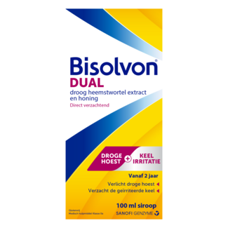 Bisolvon Bisolvon Dual droge hoest/keelirritatie siroop 100 Milliliter