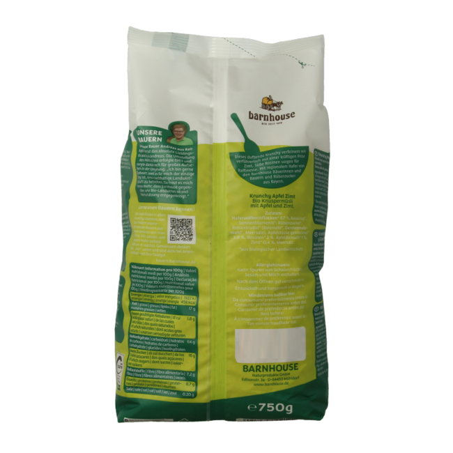 Krunchy manzana canela bio 750 gramos