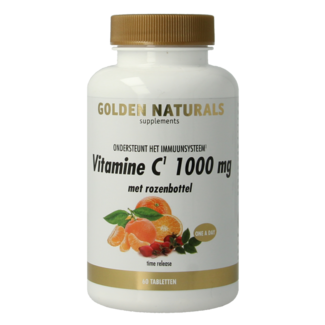Golden Naturals Vitamina C 1000 mg con escaramujo, 60 comprimidos