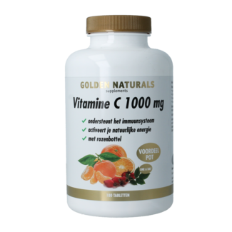 Golden Naturals Vitamina C 1000 mg con escaramujo 180 comprimidos