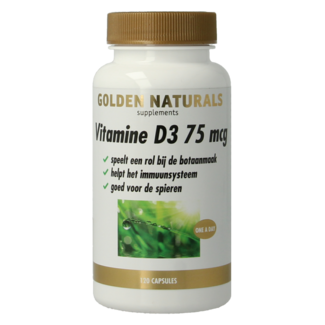 Golden Naturals Vitamina D3 75mcg 120 cápsulas blandas