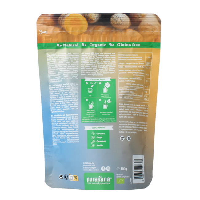Instant curcuma latte bio 100 gramos