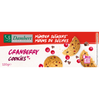 Damhert Biscuits aux canneberges moins de sucre 120 grammes