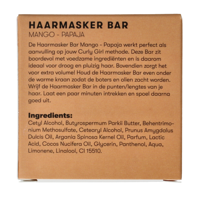 Barra de mascarilla capilar mango papaya 45 gramos