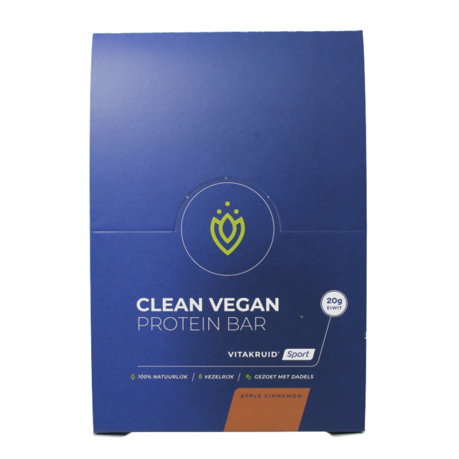 Barrita proteica manzana canela clean vegan 12 unidades
